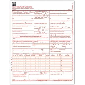 CMS 1500 نموذج فواتير الرعاية الصحية | 8.5 × 11 | الفواتير الطبية | حزمة 500