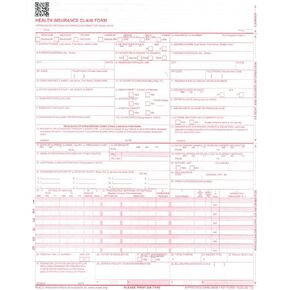 NEW CMS 1500 Claim Forms - HCFA (Version 02/12) 100 per Ream