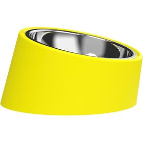 Pet Bowl 15° Tilt Bowl, Dog Bowl Asymmetrical Design, one Side is high and The Other Side is Low for Easy Pouring of Liquids or Food.S M L Three Sizes (Orange, m)
