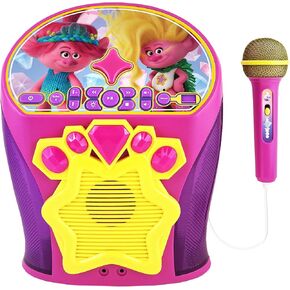 eKids Trolls Band Together Karaoke Machine, Bluetooth Speaker with Microphone for Kids, Speaker with USB Port to Play Music, Easily Access Trolls Music with New EZ Link Feature