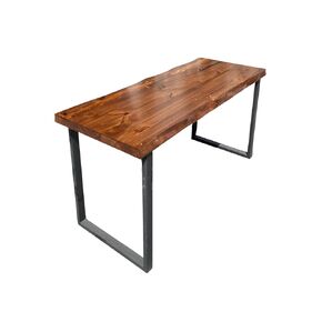 Solid Distressed Wood & Metal Desk, Industrial Modern Desk, Mid Modern Century Table