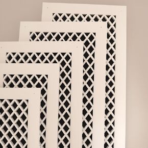 Vent Cover for walls and ceiling 1/4" Thick Primed white Custom Size Fan cover Wall Register Ceiling Register Air Return ventilation cover Style # 8