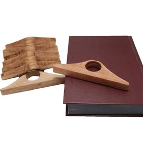 (1) Mahogany Thumb Page Holder - Beautiful handcrafted from fine mahogany wood. The thumb opening is 1" in diameter and fits most people.