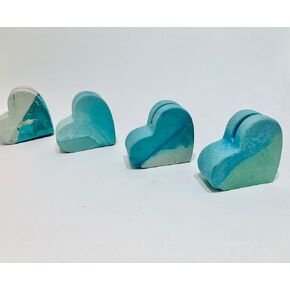 Concrete Business Card Holder Heart (Blue)