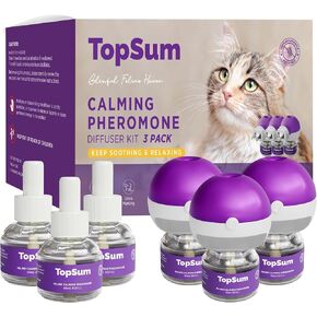 Cat Pheromones Calming Diffuser: Premium Pheromone Diffuser for Cats - Cat Pheromones Diffuser - Cat Calming Diffuser - Cat Calming Pheromone Diffuser, 3 Pack (Purple)