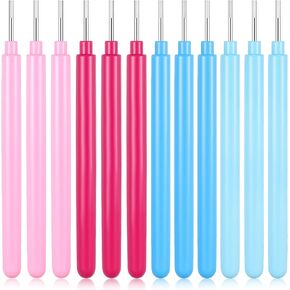 12 Pcs Paper Quilling Tool Slotted Kit Rolling Curling Quilling Supplies Needle Pen DIY Card Flowers-Making Paper Pen for Art Craft Handmade Tools DIY Card Making, 4 Colors