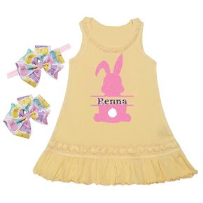 EASTER BUNNY DRESS ~ BUNNY DRESS ~ YELLOW DRESS ~ PERSONALIZED