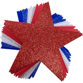 24 Pcs 6 Inch Foam Stars for Crafts, Red White and Blue Star Shaped Crafts Foam DIY Projects Supplies for 4th of July Independence Day Memorial Day Party Decoration