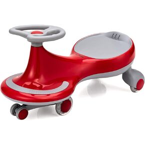 BABY JOY Wiggle Car for Kids, Swing Car with LED Flashing Wheels, No Batteries, Gears or Pedals, Uses Twist, Turn, Wiggle Movement to Steer, Ride-on Toy for Boys Girls 3 Year Old and Up (Pink)