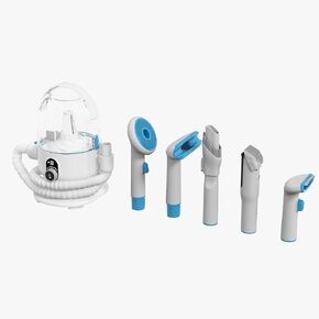 احترافي 6 في 1 نظام Pet Grooming Vacuum نظام 400W-134.7W الشفط Ultra و 74dB القطع الهادئة | 2.0L ABS ABSBIN للكلاب/القطط | محرك نحاسي من الدرجة البيطرية (البرتقالي الأبيض)