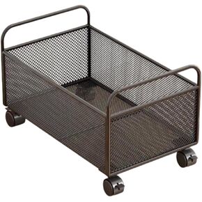 Rolling File Cart Rolling Organizer with Wheels Mobile Bookshelf Mesh Hanging File Organizer Mesh Storage Cart, for Home, 38x25x30cm