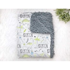 Baby Boy Personalized Dinosaur Nursery Swaddle Blanket