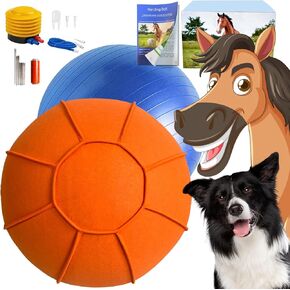 Herding Dog Ball, 25' Collie & Australian Shepherd Cattle Dog Toys - Heavy Duty Dual Layered Anti-Burst Ball - Free Training Book