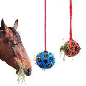 gofidin 2pcs Equine Horse and Pony Treat Ball Goat Hay Hanging Feeding Toy Sheep Feeder Feeding Dispenser Multipurpose Horse Cattle