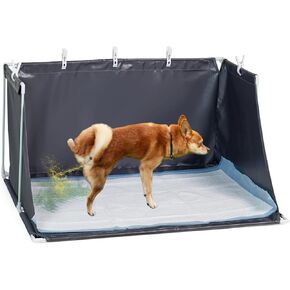 Dog Litter Box with High Walls, Foldable Dog Pee Pad Holder for Puppy Training Pee, 33" x 28.7" Pee Pad Holder Tray Dogs Potty for Small and Medium Dogs, No Spill Puppy Pad Holder Tray