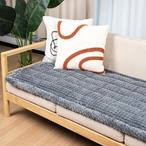 Washable Dog Couch Cover Protector, Non Slip Dog Bed Mat Machine Washable Large Blanket for Dogs, Pet Couches Covers for Sofa (Grey, 27.6 * 82.7 '')