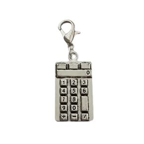 2 PCS Mini Calculator Clip on Charm Math Lover Jewelry Pendant for DIY