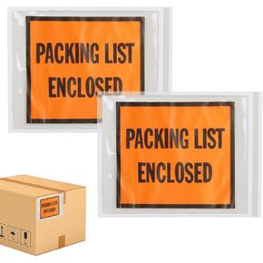 Packing List Enclosed Shipping Envelope 4.5"x5.5" Full Face Pouches Adhesive Bags Case of 1000