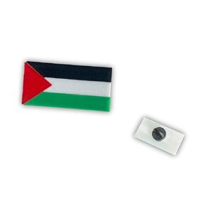 Palestine Flag Pin with Rubber backing, Made in USA