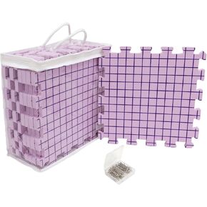 Blocking Mats for Knitting & Crochet Projects 0.59Inch Thickness Crochet Blocking Board 9 Pack, 150 T-Pins and 1 Storage Bag, Blocking Board for Crocheting Knitting Blocking Mats and Pins (Pink)