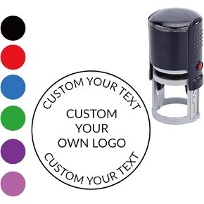 Custom Stamp - Self Inking Logo Stamps with Crisp Impressions | 6 Sizes & 6 Ink Colors | High-Definition Customizable Business Stamps