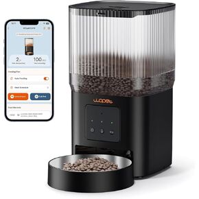 WOPET Automatic Cat Feeder, WiFi Automatic Dog Feeder with APP Control for Slow Feeding, Cat Food Dispenser with 10S Voice Record, Up to 10 Meals Per Day for Cats and Dogs