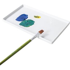 Ceramic Rectangle Paint Mixing Tray,Artist Porcelain Paint Palette for Watercolor Gouache Painting,Cleans-up Easily