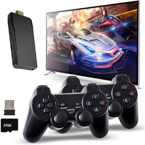 Retro Game Console, Wireless Retro Game Console, Plug & Play Video TV Game with 20000+ Built-in Games, 4K HD Output, and 2.4GHz Wireless Controller, 9 Classic Emulators Black