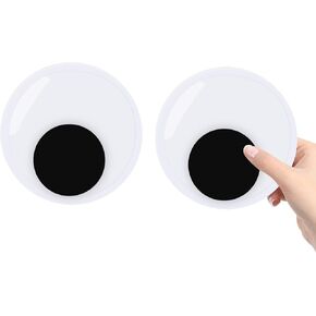 7 Inch Giant Googly Eyes with Self-Adhesive, 2 Pcs Large Wiggle Googly Eyes, Plastic Black White Big Sticky Eye Eyeball Stickers for Handmade DIY Art Crafts Party Halloween Christmas Tree Decorations