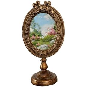 VPMQFL Nordic Resin Photo Frame Bedside Table Resin Display Table Carved Photo Frame
