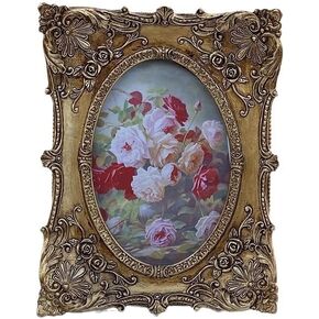 VPMQFL Retro Resin Photo Frame Can Be Hung on The Wall Retro Carved Ornaments