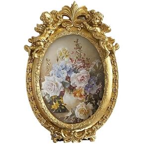 VPMQFL Nordic Resin Photo Frame Table Oval Creative Picture Frame Background Wall Decoration