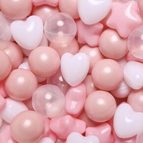 Trendplay Ball Pit Balls Star and Heart For For Childlers - 50 100 200 500 Count Corder Balls for Ball Pit Fun and Play