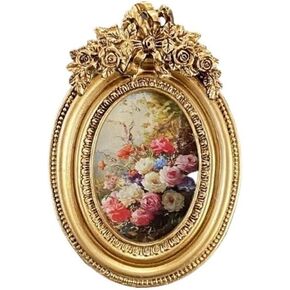 VPMQFL Carved Hollowed Out Gold Resin Photo Frame French Ornaments