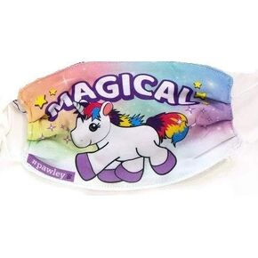 Plushible Adjustable & Washable Cloth Face Mask for Kids, 3-Layer, Poppy Magic (Pack of 1) - Cotton, Breathable & Reusable Face Mask