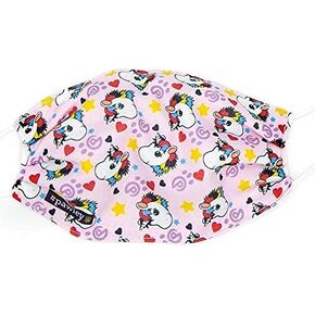 Plushible Adjustable & Washable Cloth Face Mask for Kids, 3-Layer, Poppy Print (Pack of 1) - Cotton, Breathable & Reusable Face Mask