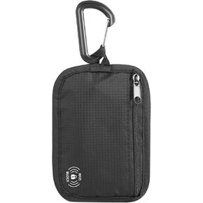 RFID Blocking Clip Stash Pouch, Minimalist Hidden Travel Wallet for Cards & Cash - Slim Pickpocket-Proof Design for Everyday Carry, Black