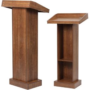Wooden Podium Stand for Lectern Presentation Wedding Speech, Farmhouse Pulpit for Church Classroom (Walnut)