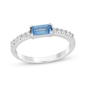 6x3 mm Natural Blue Topaz Beget Ring for Women Anniversary, Promise, Engagement Ring Genuine 925 Sterling Silver Rings Birthday Gift Ideal for Love (6.5)