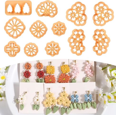 Puocaon Tropical Leaf Polymer Clay Cutters - 10 Pcs Monstera Leaves Clay Earrings Making Kit Botanical Plant Stud Cutters for Earrings Jewelry Making in Kuwait