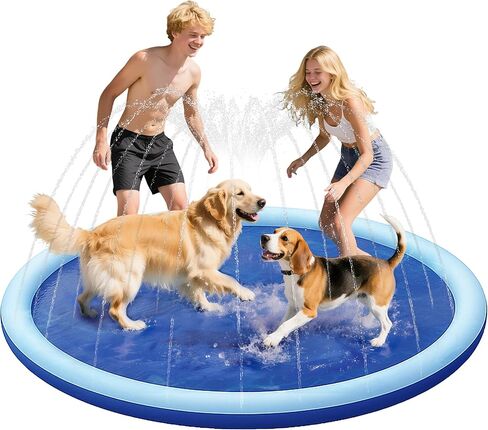 PATIENCET 87 '' Splash Sprinkler Pad للكلاب ، وسادة الرش غير المنقولة الثخانة للأنشطة الصيفية المرح في الفناء الخلفي in Kuwait