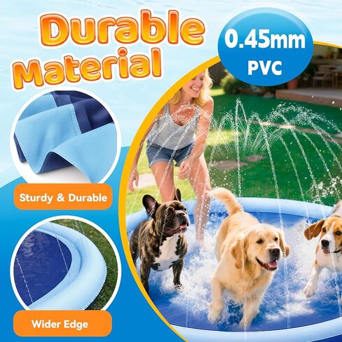 PATIENCET 87 '' Splash Sprinkler Pad للكلاب ، وسادة الرش غير المنقولة الثخانة للأنشطة الصيفية المرح في الفناء الخلفي in Kuwait