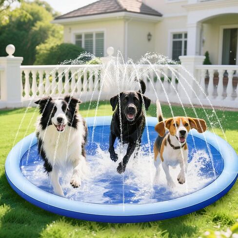 PATIENCET 87 '' Splash Sprinkler Pad للكلاب ، وسادة الرش غير المنقولة الثخانة للأنشطة الصيفية المرح في الفناء الخلفي in Kuwait