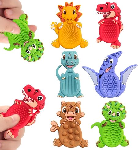 6pack Dinosaur Sensory Toys for Kids ، Soft Dino محكم لأطفال التوحد التهدئة ، وألعاب التوتر للطلاب في الفصل الدراسي يجب أن يثني على القلق أساسيات السفر in Kuwait