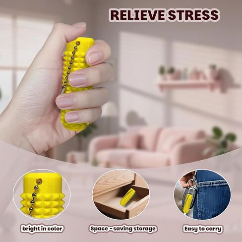 2Pcs Little Ouchies Fidget ,Pain Stim Fidget Toy,Pocket-Sized Stim Keychain with Spiky Grippie Design Spiky Keychain for Anxiety and Stress Reduction Tactile Fidget for ADHD (Purple+Black) in Saudi Arabia