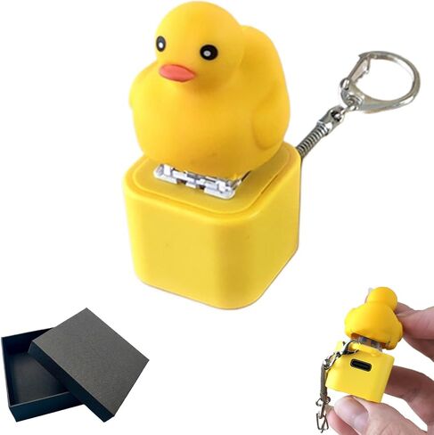 Duck Quacking Fidget Toy - Rechargeable Quacking Duck Keychain, Quacking Duck Stress Reliever with Colorful Lights, Fun & Portable Anxiety Relief Toy (Quacking Duck) in Saudi Arabia