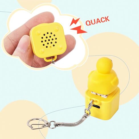Duck Quacking Fidget Toy - Rechargeable Quacking Duck Keychain, Quacking Duck Stress Reliever with Colorful Lights, Fun & Portable Anxiety Relief Toy (Quacking Duck) in Saudi Arabia