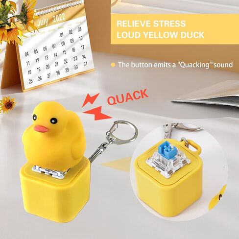 Duck Quacking Fidget Toy - Rechargeable Quacking Duck Keychain, Quacking Duck Stress Reliever with Colorful Lights, Fun & Portable Anxiety Relief Toy (Quacking Duck) in Saudi Arabia