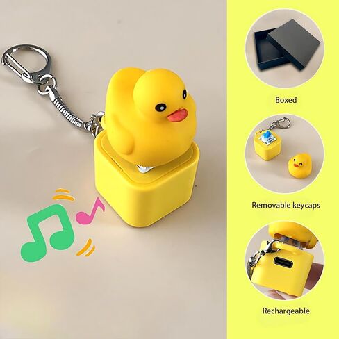 Duck Quacking Fidget Toy - Rechargeable Quacking Duck Keychain, Quacking Duck Stress Reliever with Colorful Lights, Fun & Portable Anxiety Relief Toy (Quacking Duck) in Saudi Arabia