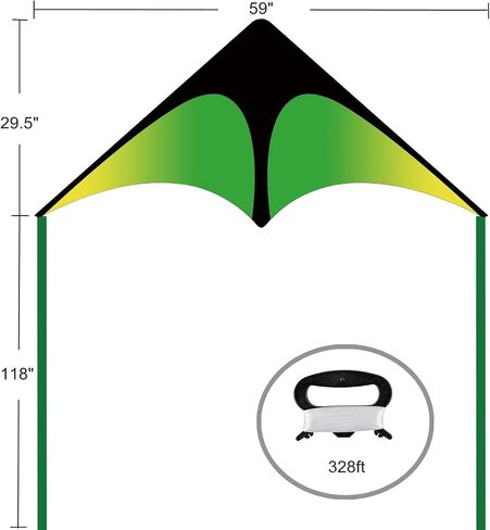 Delta Kite for Kids & Kites for Adults Easy to Fly, Beach Kite, Kids Kite for Beginner, Single Line Kite with 300ft Line for Beach Trip in Saudi Arabia